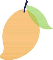 orange mango med grön blad. vektor