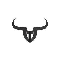 bull buffalo head ko djur maskot logo design vektor för sport horn buffalo djur däggdjur huvud logo vilda matador