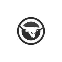 bull horn och buffalo logotyp och symboler mall ikoner app vektor