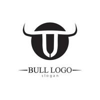 bull horn och buffalo logotyp och symboler mall ikoner app vektor