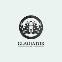 spartansk hjälm, gladiator logotyp mall vektor ikon design, huvud ikon krigare, soldat