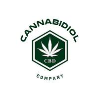 einfach Cannabis Marihuana Logo mit Hexagon gestalten Vektor Design,