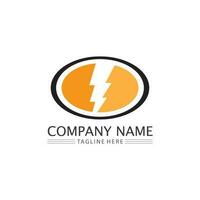 der Power-Vektor, Flash-Ogo und Thunderbolt und Icon Electricity Illustration Template Design vektor