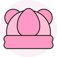 Björn öra ull- hatt ikon i rosa Färg. vektor