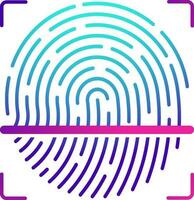 Fingerabdruck Scan Symbol im Blau und Rosa Farbe. vektor