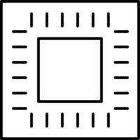Zentralprozessor oder Prozessor Chip Symbol im Linie Kunst. vektor