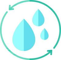 återvinna vatten ikon i grön och blå Färg. vektor