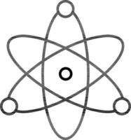 eben Stil atomar Struktur Symbol im Linie Kunst. vektor
