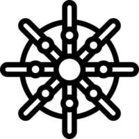 dharma hjul ikon i linje konst. vektor