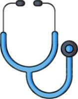 stetoskop ikon i blå och grå Färg. vektor