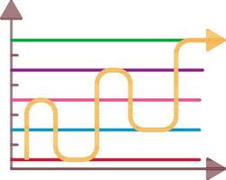 Welle Linie Graph Diagramm bunt Symbol im eben Stil. vektor