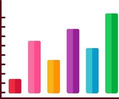 bunt Bar Graph Symbol auf Weiß Hintergrund. vektor