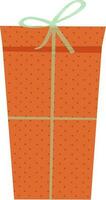 Illustration von Orange Geschenk Box mit Grün Schleife. vektor