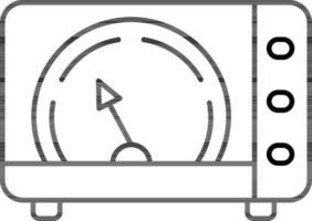 Illustration von Amperemeter Symbol im schwarz Linie Kunst. vektor