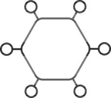 Zelle Molekül Symbol im schwarz Umriss. vektor