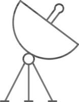satellit maträtt ikon i svart linje konst. vektor