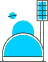 Solar- Kuppel Symbol Symbol im Blau und schwarz Farbe. vektor