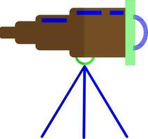 brun teleskop på blå stativ. vektor