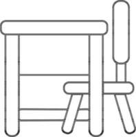 eben Stil Symbol von Stuhl und Tisch. vektor