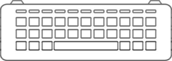 schwarz Linie Kunst Tastatur im eben Stil. vektor