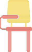 Schule Schreibtisch Stuhl im Orange und Gelb Farbe. vektor