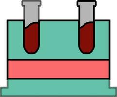 platt illustration av färgrik testa rör. vektor