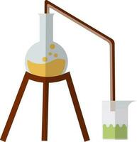 Becherglas mit chemisch Experiment Rohr. vektor