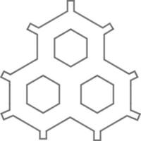 platt molekyl ikon i svart och vit Färg. vektor