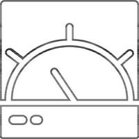 Tachometer Symbol oder Symbol im schwarz und Weiß Farbe. vektor