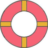 Rettungsring Symbol im Rosa und Gelb Farbe. vektor