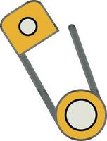 Gelb und grau Farbe Sicherheit Stift Symbol. vektor