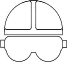 Sicherheit Helm mit Brille Symbol. vektor