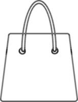 svart linje konst illustration av en handla väska. vektor