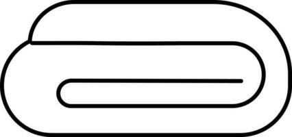 linje konst ikon av väl vikta handduk. vektor