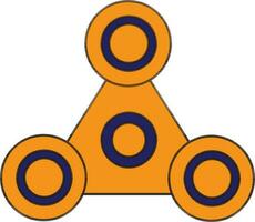 Orange Farbe mit Schlaganfall von Spinner Symbol im Illustration. vektor