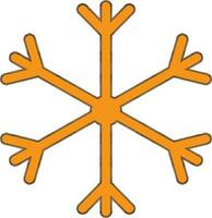 Orange Farbe von Schneeflocke im Spinner Konzept mit aus Linie. vektor