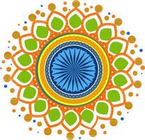 indisch Symbol, Ashoka Rad mit Blumen- Design. vektor