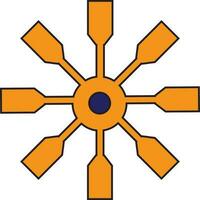 Orange Farbe mit Schlaganfall von Spinner Rad Gadget im isoliert. vektor