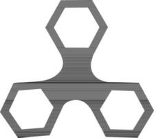 Hexagon gestalten von drei Waffen im Spinner Spielzeug im Illustration. vektor