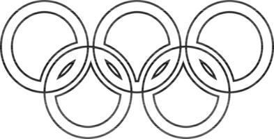 svart linje konst olympic ringar. vektor