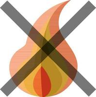 ikon av Nej brand tecken i platt stil. vektor