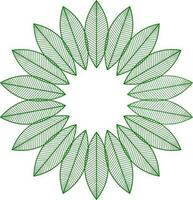 kreisförmig Rahmen mit Grün Blätter. vektor
