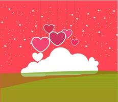 Liebe Einladung Karte Valentinstag Tag. vektor