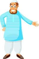tecknad serie karaktär av en muslim man. vektor