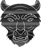 Tiger Gesicht Symbol zum Horoskop im schwarz. vektor