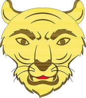 Tiger Gesicht Symbol zum Horoskop im Farbe und Schlaganfall. vektor