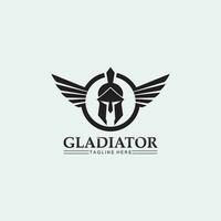 spartansk hjälm, gladiator logotyp mall vektor ikon design, huvud ikon krigare, soldat