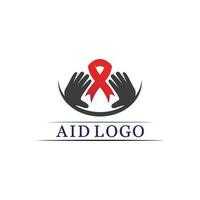 Aids Ribbon Logo und World Aids Day Vektordesign vektor