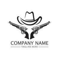 cowboyhatt logotyp ikon vektor designmall