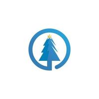 fröhlich Weihnachten Symbol Baum Vektor Illustration und Logo Design